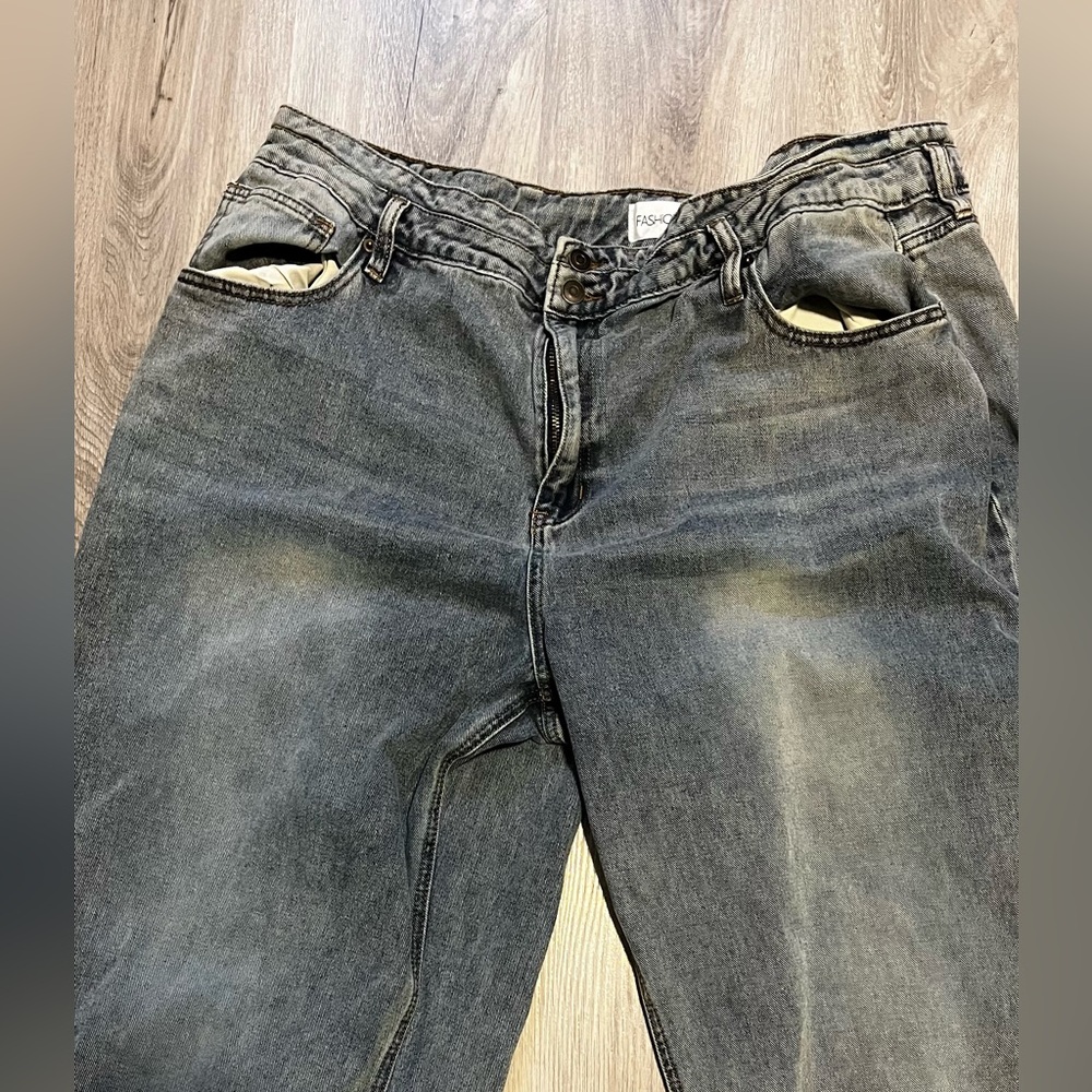 Fashion Nova Womens 3XL Relaxed Gray Jeans